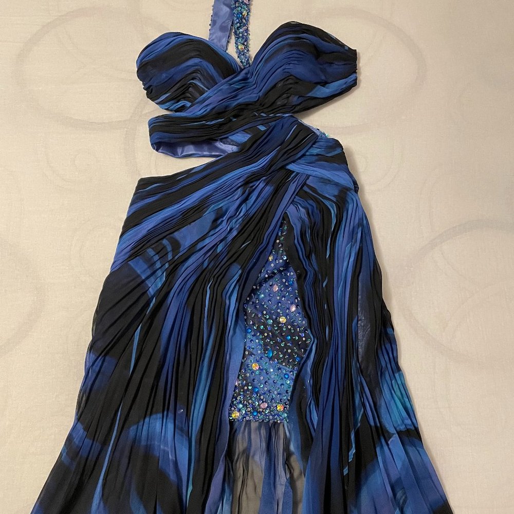 Party Dress - mini/maxi - size medium - blue and black